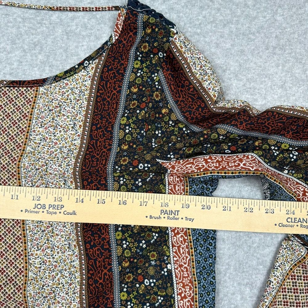 Vintage Havana Tunic Top Women L Crochet Low Scoop Back Long Sleeve Boho Peasant - Picture 10 of 13